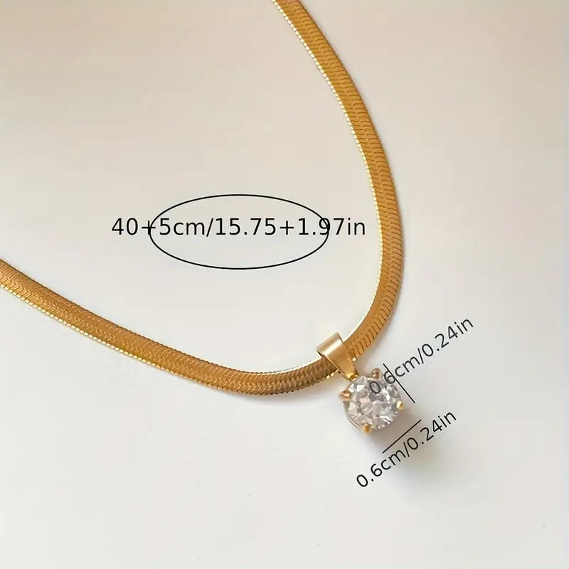 Elegant Rhinestone Pendant Necklace | Gold by Harrison & James - necklace product image 5