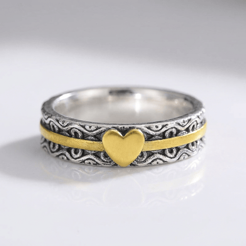 HANDMADE GOLD HEART BAND RING by Harrison & James - ring product image 1