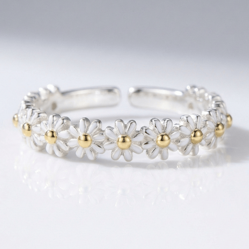 DAISY CLUSTER BAND RING - (ADJUSTABLE) by Harrison & James - ring product image 1