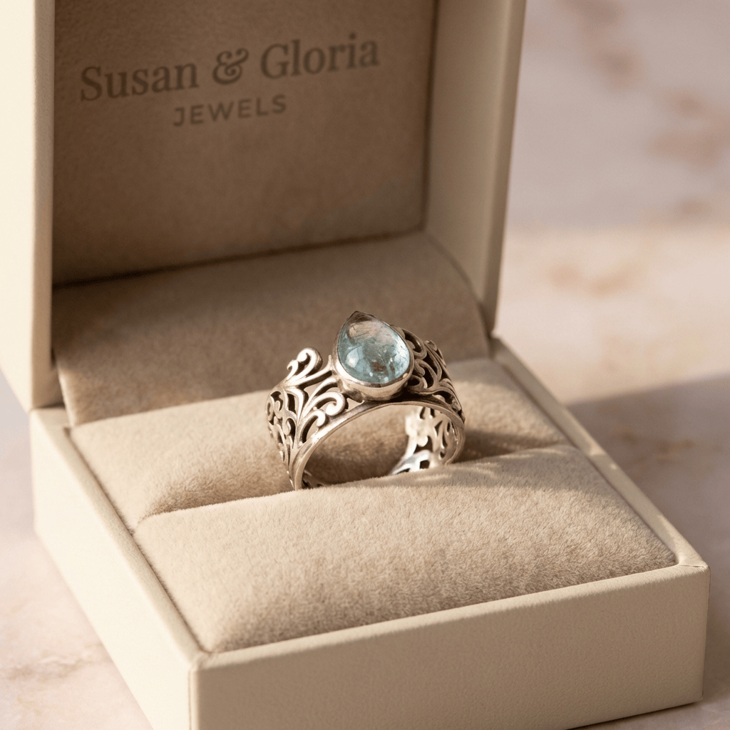 SILVER LABRADORITE VINTAGE RING by Harrison & James - ring product image 3