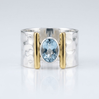SILVER GOLD TOPAZ MODERN RING by Harrison & James - ring product image 1