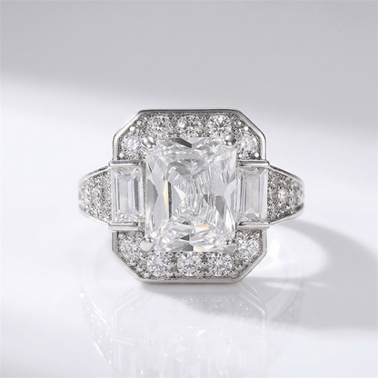 SILVER RECTANGULAR ZIRCONIA RING by Harrison & James - ring product image 1