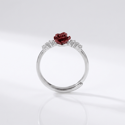 SILVER ROSE DIAMOND RING - (ADJUSTABLE) by Harrison & James - ring product image 3