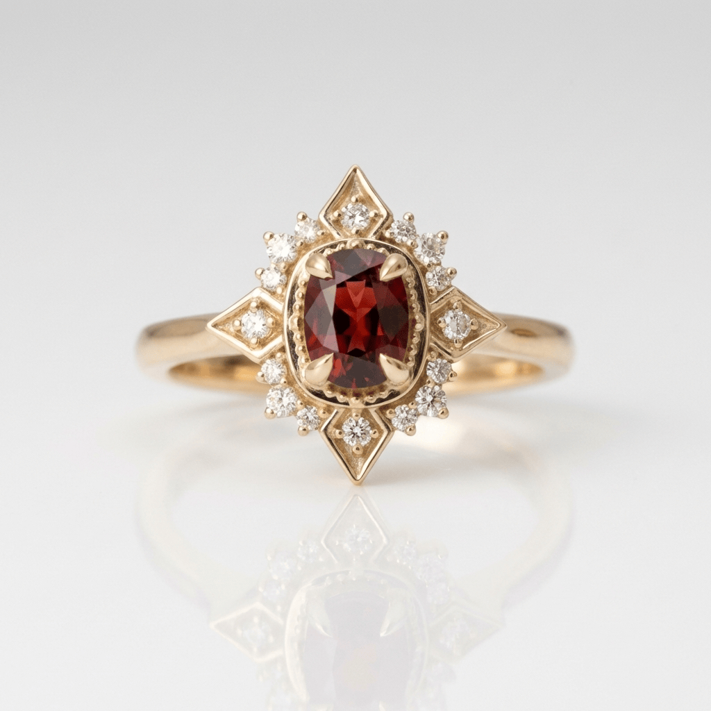 GOLD RUBY DIAMOND VINTAGE RING by Harrison & James - ring product image 1