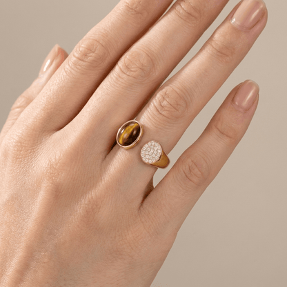 GOLD SMOKY QUARTZ RING - (ADJUSTABLE) by Harrison & James - ring product image 4