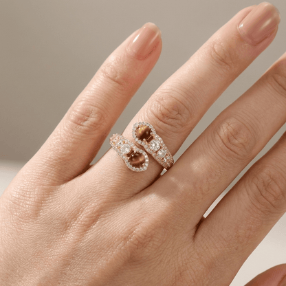 GOLD SMOKY QUARTZ RING - (ADJUSTABLE) by Harrison & James - ring product image 2