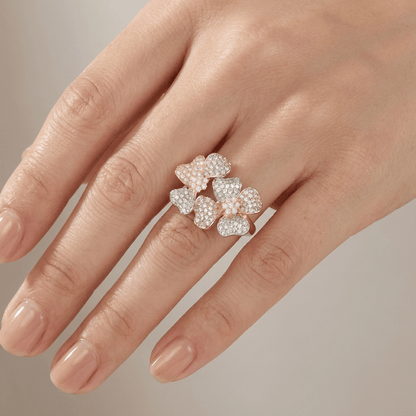 TRIPLE BUTTERFLY CRYSTAL GOLD RING by Harrison & James - ring product image 2