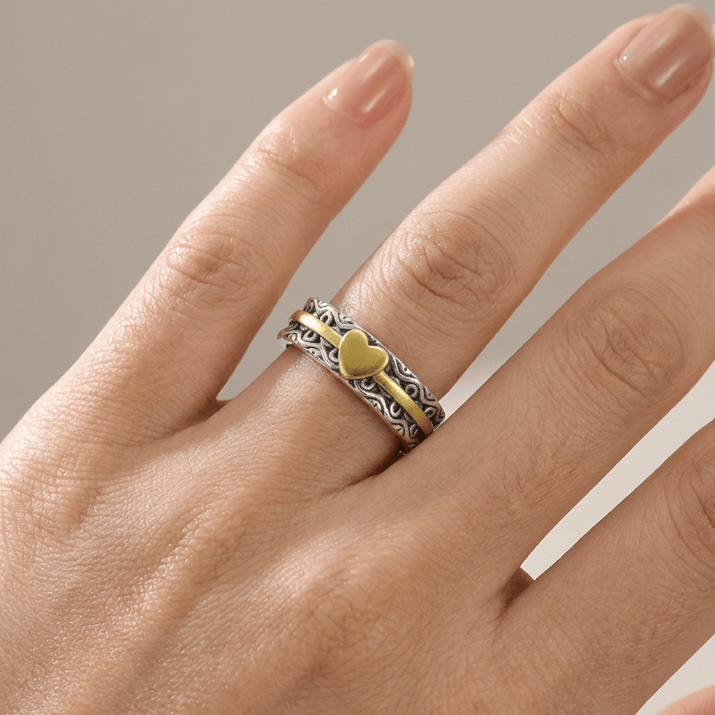 HANDMADE GOLD HEART BAND RING by Harrison & James - ring product image 2