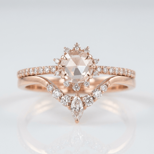 ROSE GOLD ZIRCONIA HALO RING by Harrison & James - ring product image 1