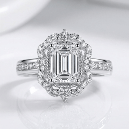 RECTANGLE DIAMOND HALO RING by Harrison & James - ring product image 3