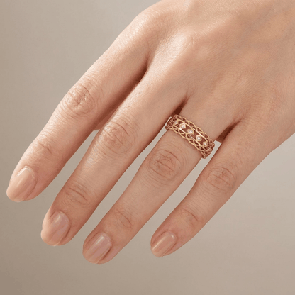 GOLD DIAMOND OPEN WORK RING by Harrison & James - ring product image 2