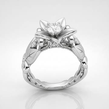 SILVER ZIRCONIA PETAL CROWN RING by Harrison & James - ring product image 1