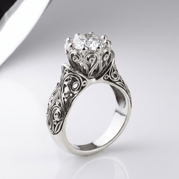 SILVER ZIRCONIA HEIRLOOM RING by Harrison & James - ring product image 1