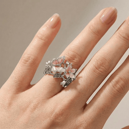 SILVER BUTTERFLY DREAMER RING - (ADJUSTABLE) by Harrison & James - ring product image 2