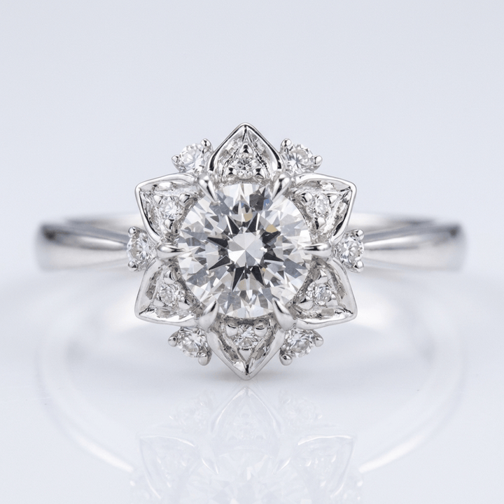 SILVER ZIRCONIA LOTUS LIGHT RING by Harrison & James - ring product image 1