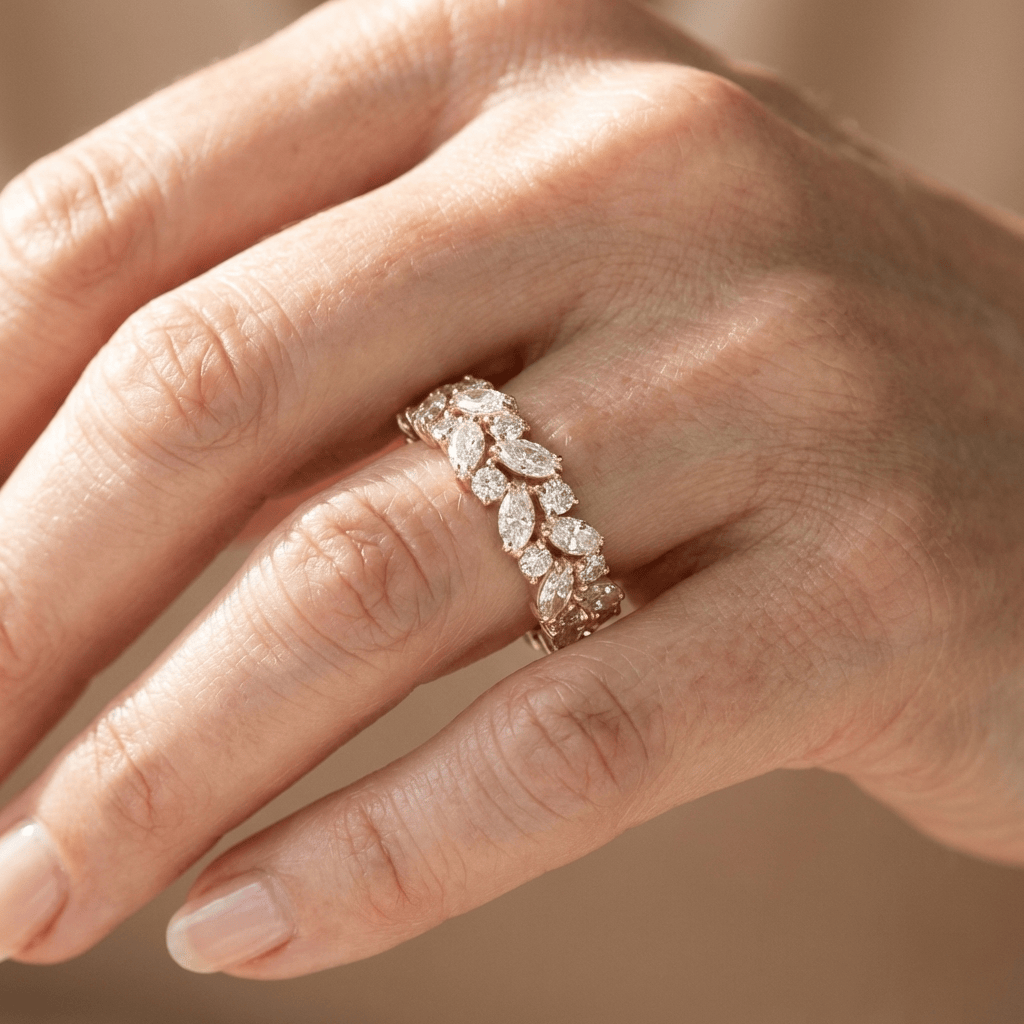 GOLD MARQUISE ZIRCONIA CASCADE RING by Harrison & James - ring product image 2