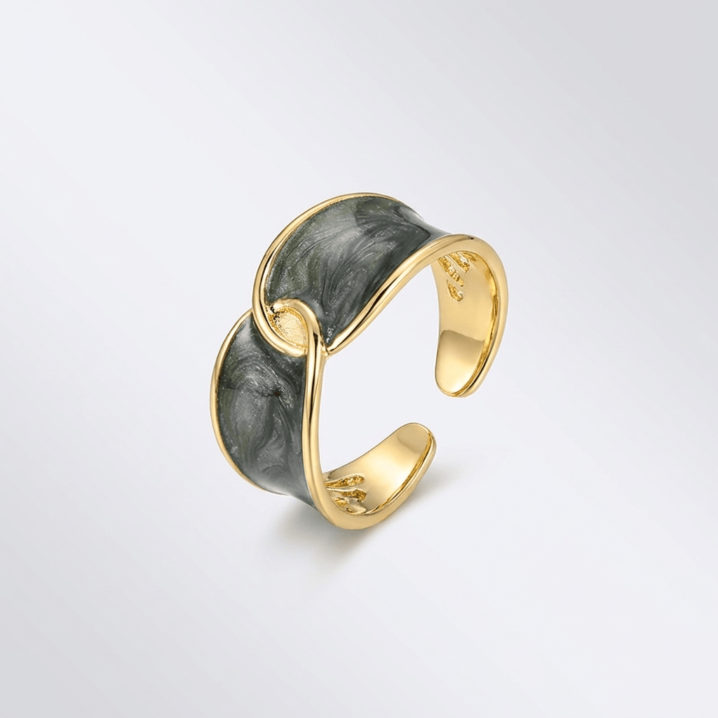 JADE DOUBLE STONE RING - (ADJUSTABLE) by Harrison & James - ring product image 1