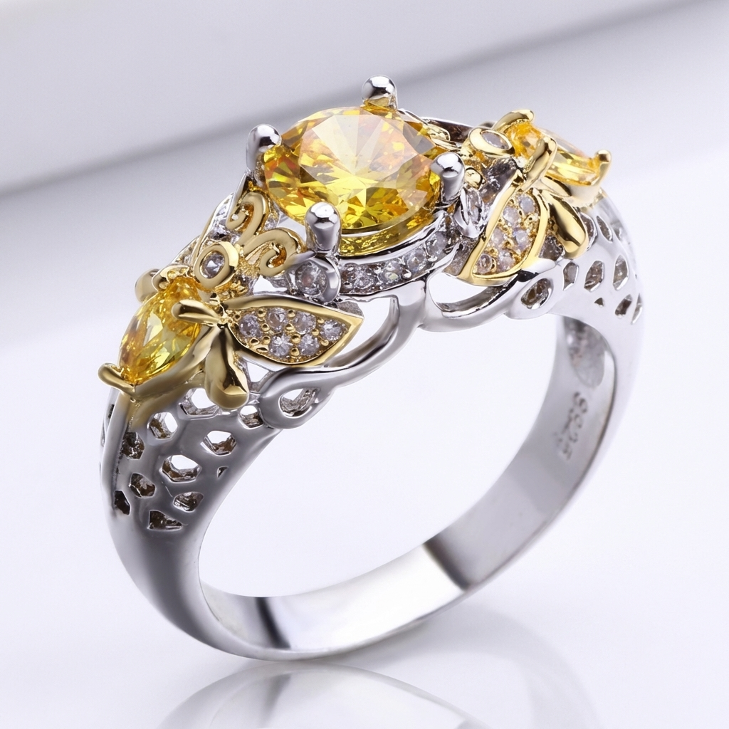 GOLD BLOSSOM CROWN RING by Harrison & James - ring product image 2