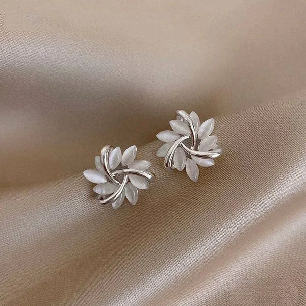 Sienna™ | Elegant Opal Petal Circle Stud Earrings by Harrison & James - earrings product image 4