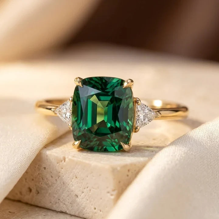 Gold Cushion Solitaire Ring by Harrison & James - ring product image 1