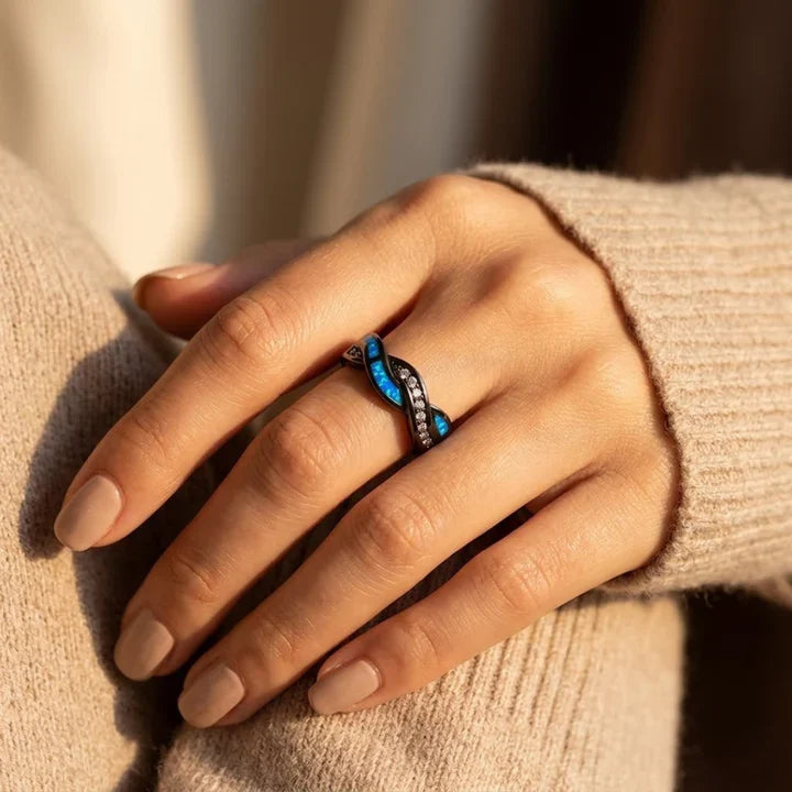 Silver Twisted Inlay Ring by Harrison & James - ring product image 2