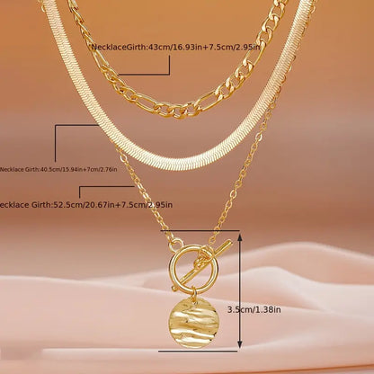 Savira Textured Coin Layered Necklace | Gold by Harrison & James - necklace product image 7