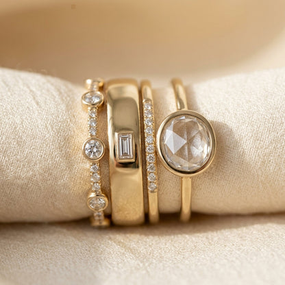 Gold Stacked Bezel Ring Set by Harrison & James - ring product image 1
