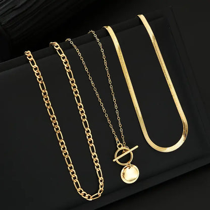 Savira Textured Coin Layered Necklace | Gold by Harrison & James - necklace product image 6