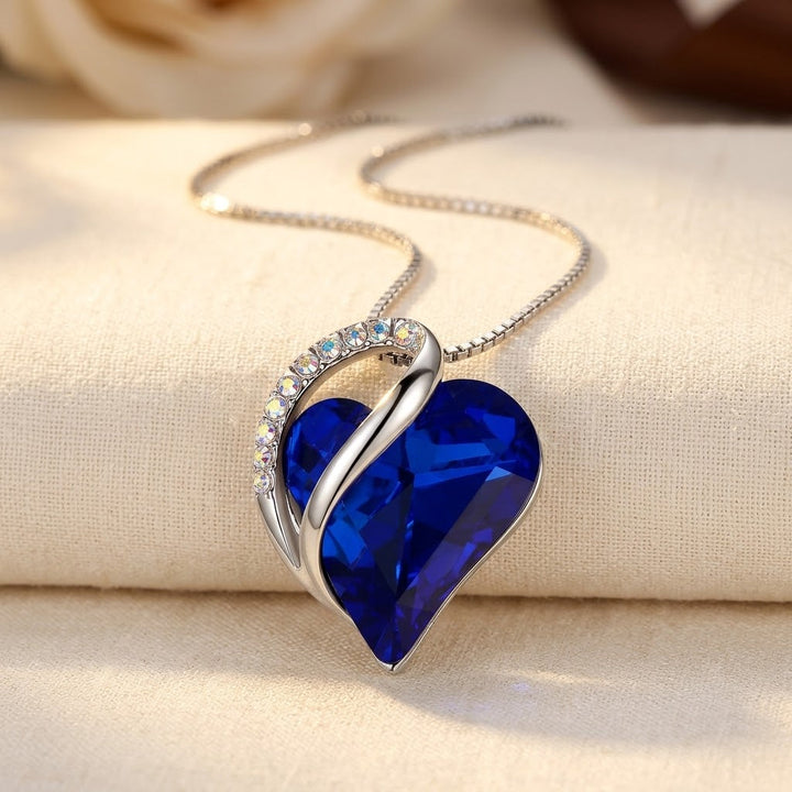 Silver Sapphire Heart Necklace by Harrison & James - necklace product image 1