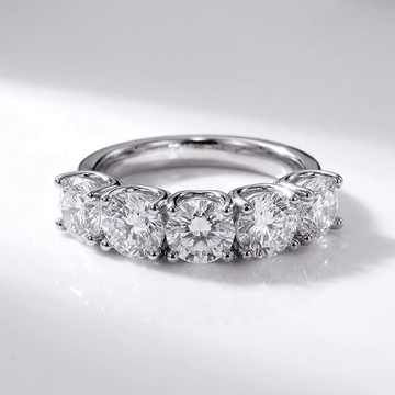 SILVER FIVE DIAMOND ROUND RING by Harrison & James - ring product image 1