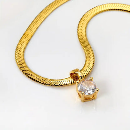 Elegant Rhinestone Pendant Necklace | Gold by Harrison & James - necklace product image 2