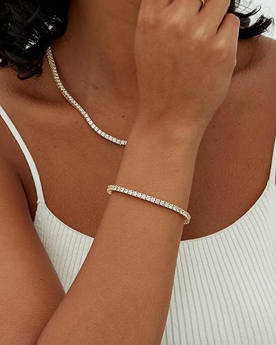 Lustra™ | Gold Moissanite Tennis Bracelet by Harrison & James - bracelet product image 1