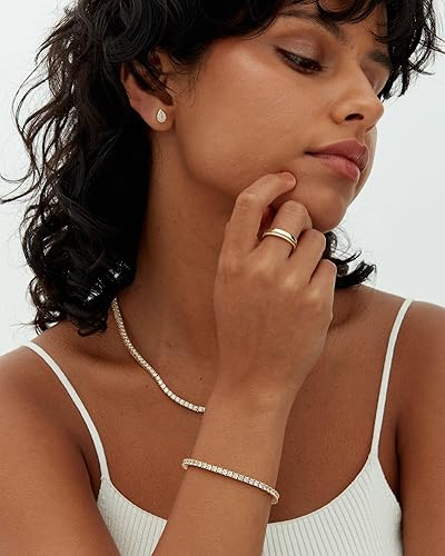 Lustra™ | Gold Moissanite Tennis Bracelet by Harrison & James - bracelet product image 3