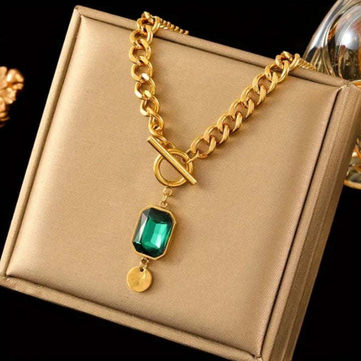 Emerald Pendant Necklace by Harrison & James - necklace product image 1
