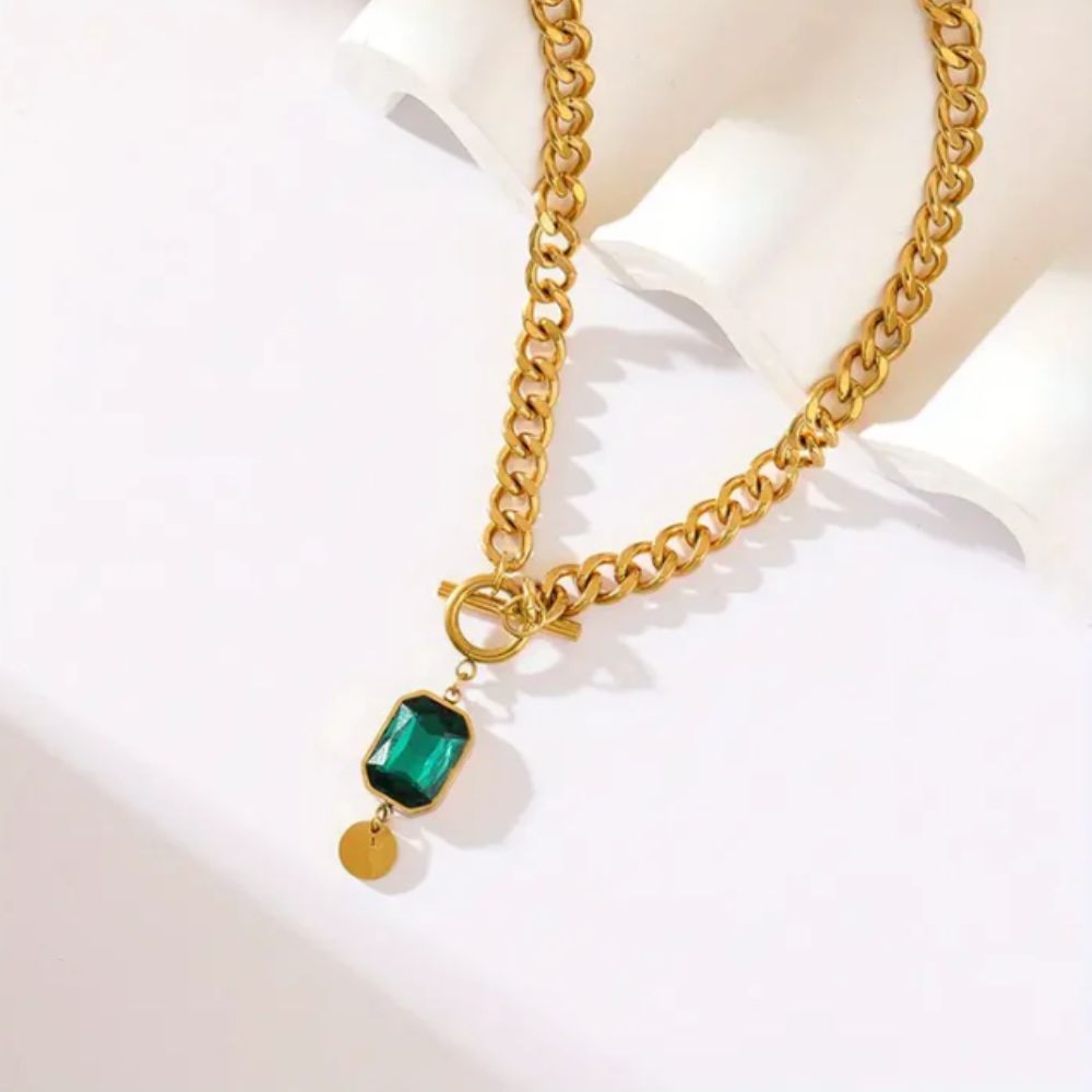Emerald Pendant Necklace by Harrison & James - necklace product image 3
