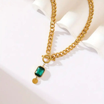 Emerald Pendant Necklace by Harrison & James - necklace product image 3
