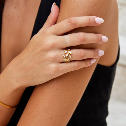 Gold Leaf Motif Ring by Harrison & James - ring product image 7