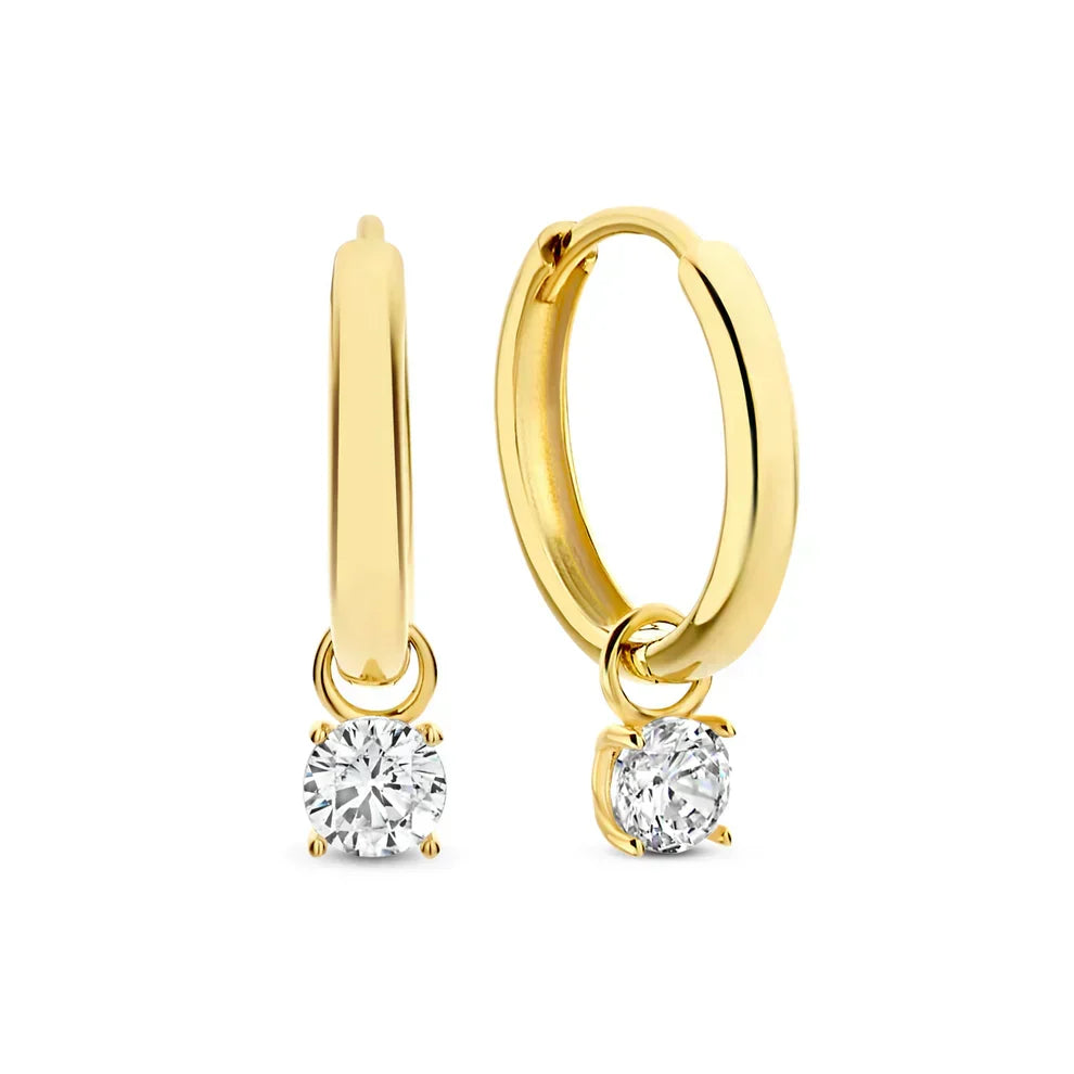 Celeste™ | Gold Stone Hoop Earrings by Harrison & James - earrings product image 1