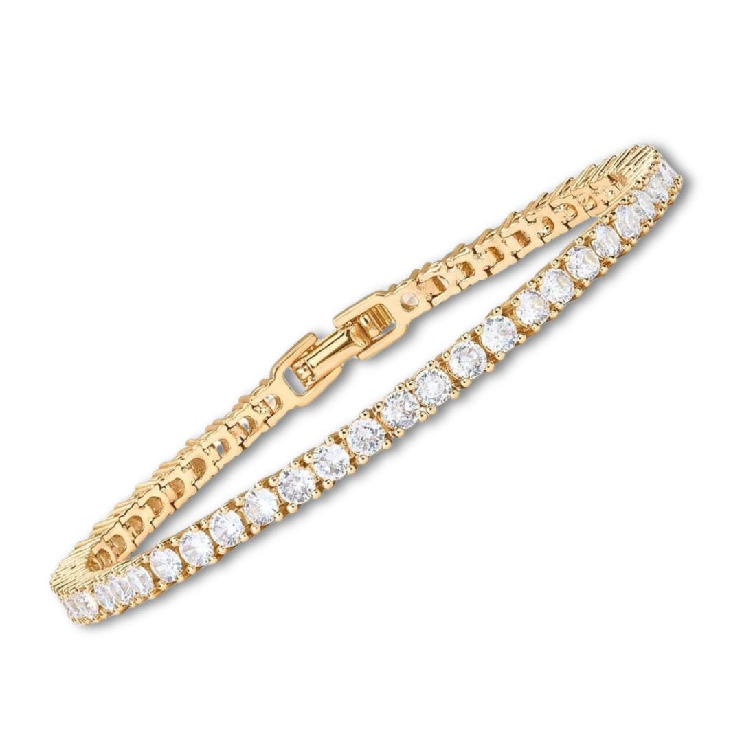 Lustra™ | Gold Moissanite Tennis Bracelet by Harrison & James - bracelet product image 2