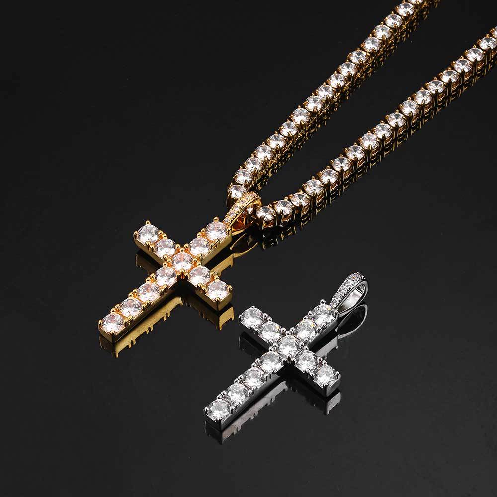 Faith™ | Gold Moissanite Cross Necklace by Harrison & James - necklace product image 2