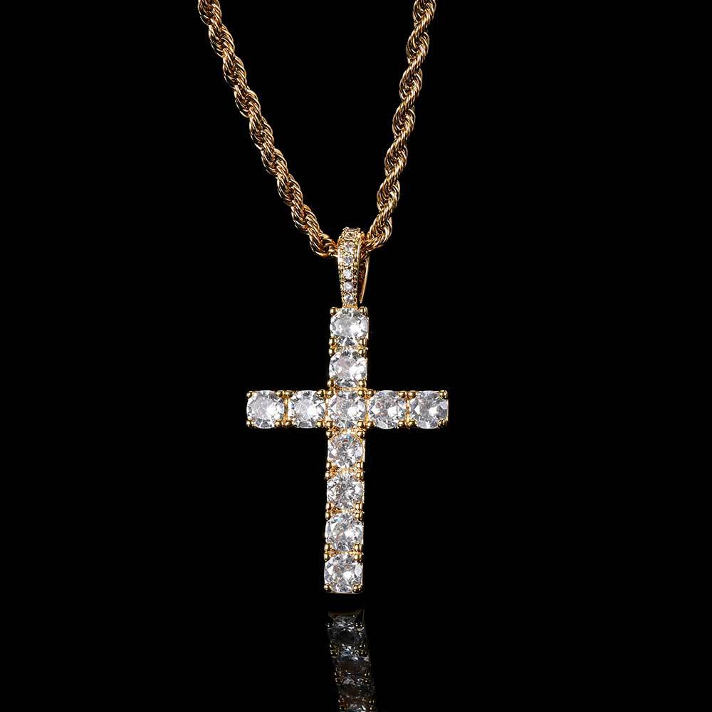 Faith™ | Gold Moissanite Cross Necklace by Harrison & James - necklace product image 3