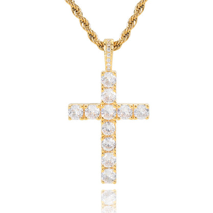 Faith™ | Gold Moissanite Cross Necklace by Harrison & James - necklace product image 1