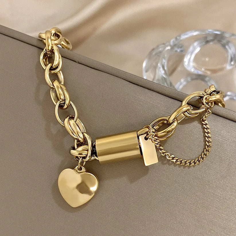 Heartened Chunky Bracelet | Gold by Harrison & James - bracelet product image 5