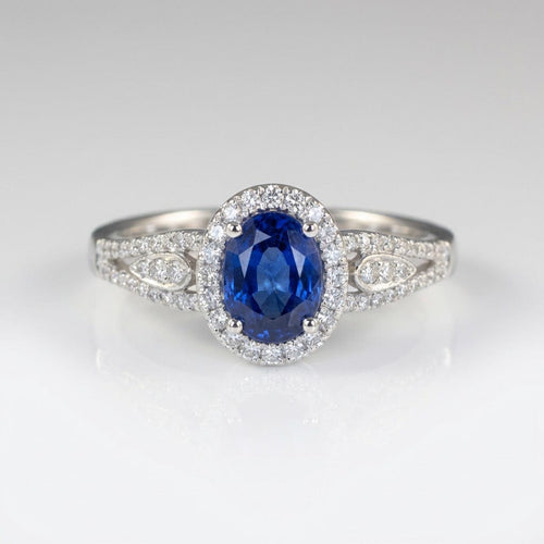 SAPPHIRE HALO VINTAGE RING by Harrison & James - ring product image 1