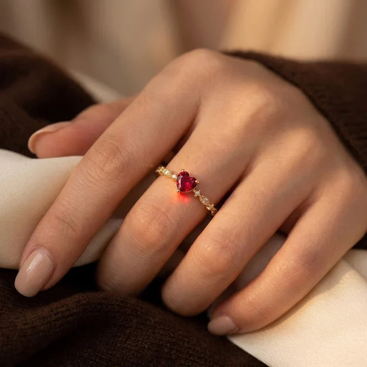Gold Ruby Heart Ring by Harrison & James - ring product image 2