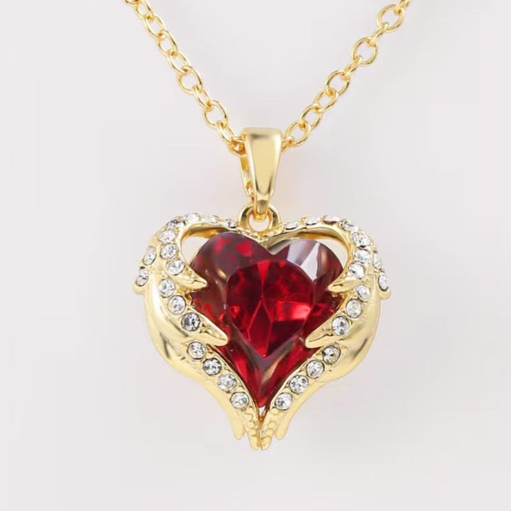 Angel Embrace Ruby Heart Necklace by Harrison & James - necklace product image 1
