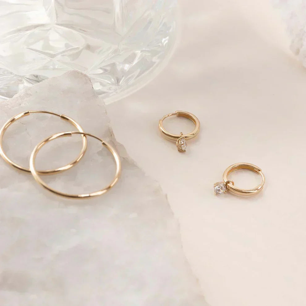Celeste™ | Gold Stone Hoop Earrings by Harrison & James - earrings product image 4