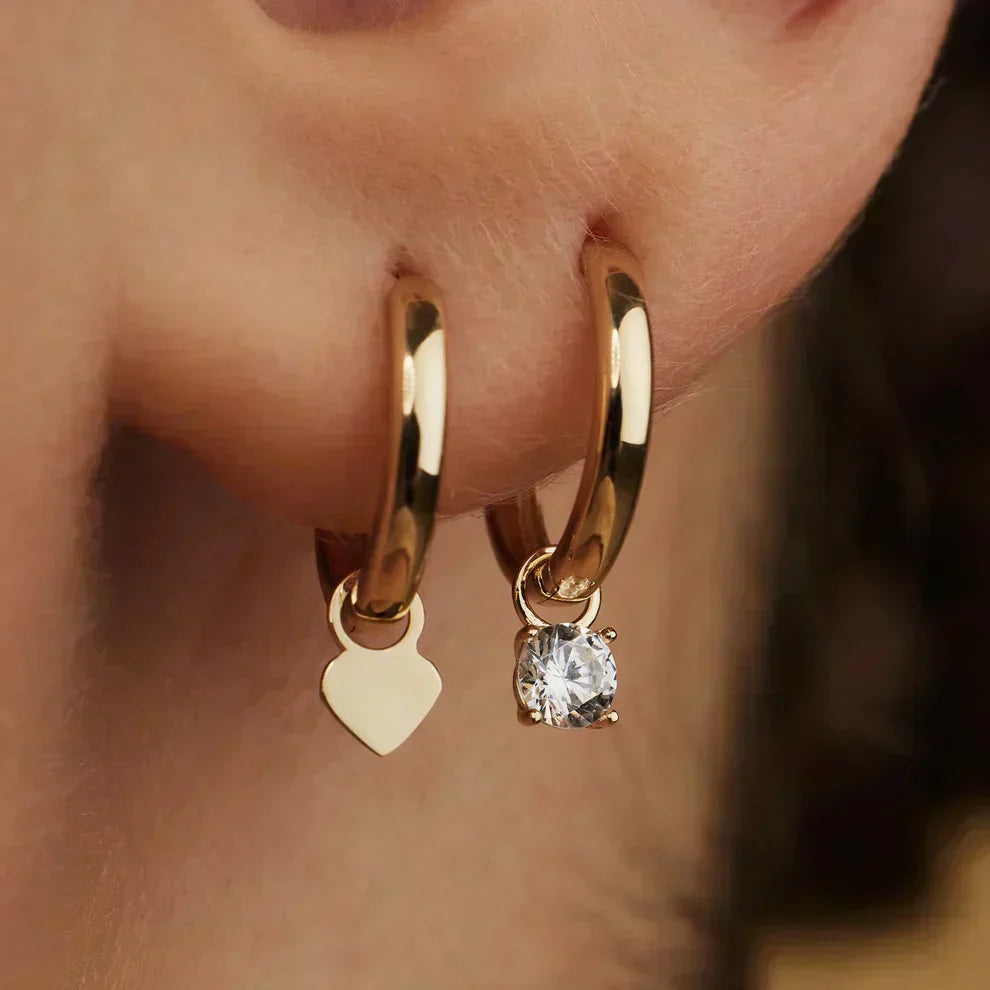 Celeste™ | Gold Stone Hoop Earrings by Harrison & James - earrings product image 3