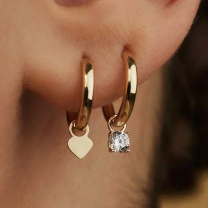 Celeste™ | Gold Stone Hoop Earrings by Harrison & James - earrings product image 3