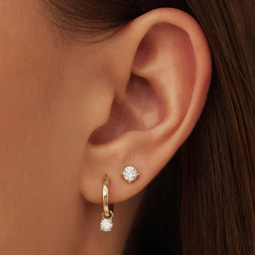 Larmes™ | Gold Stone Stud Earrings by Harrison & James - earrings product image 5